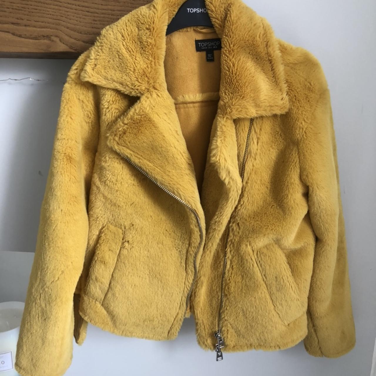 Yellow fur deals coat topshop