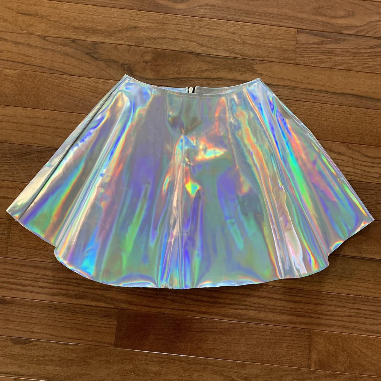 UNIF Gamma Ray skirt. Really cool holographic /... - Depop