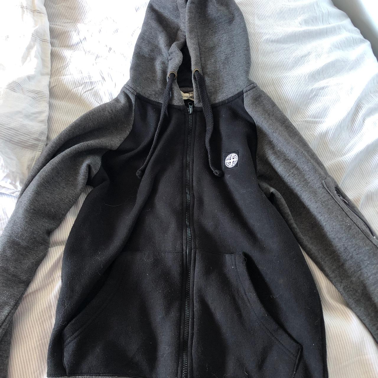 Stone island zip up jumper 8/10 condition Stitching... - Depop