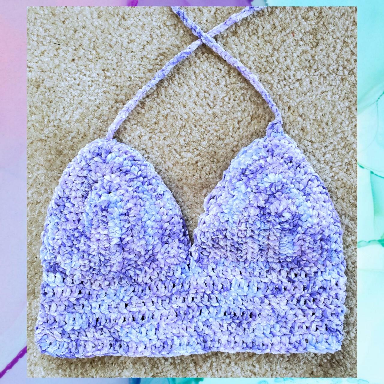 Women's Purple and Blue Crop-top (2)