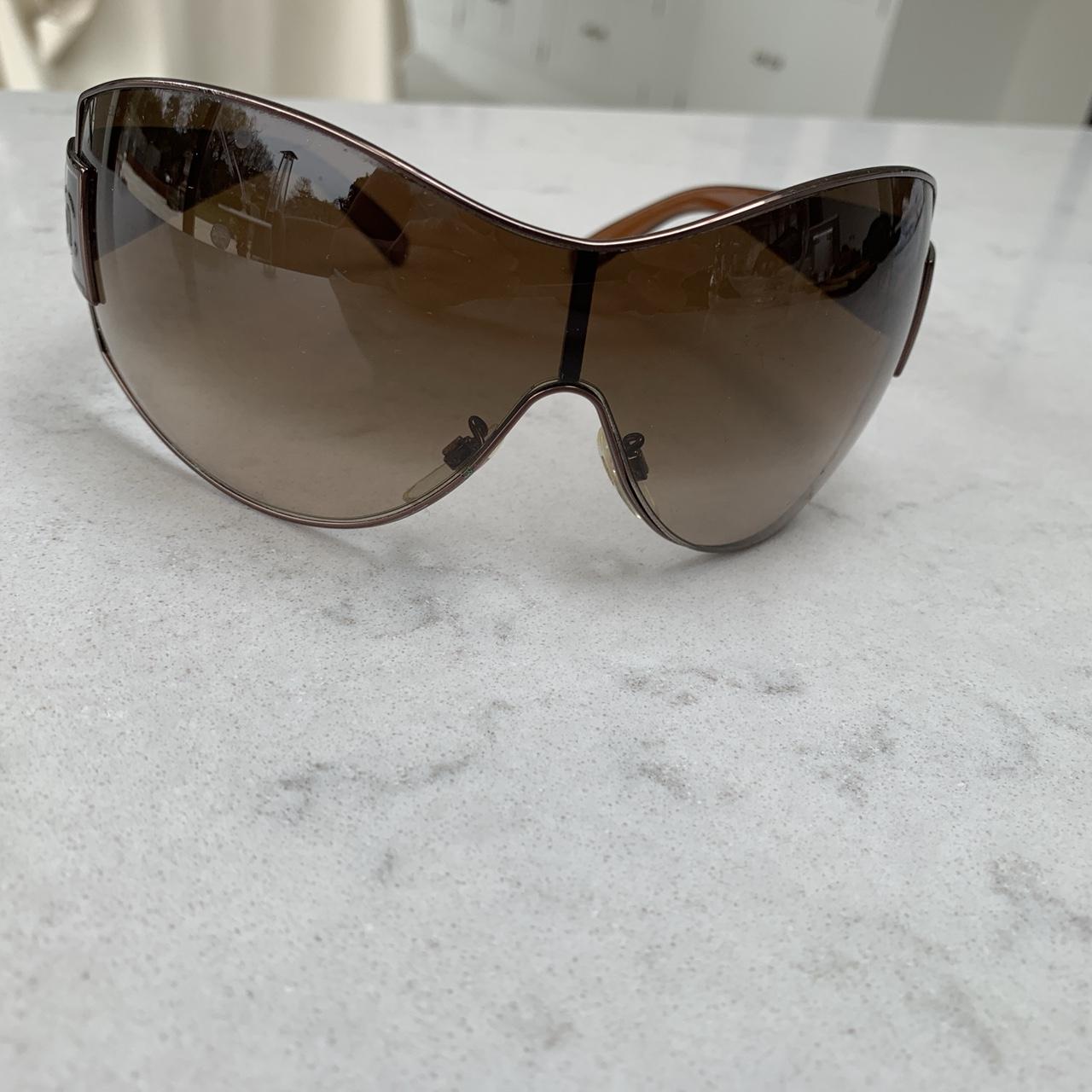 CHANEL Sunglasses Vintage Rare Oval Wrap Halfrim Rimless 4083 