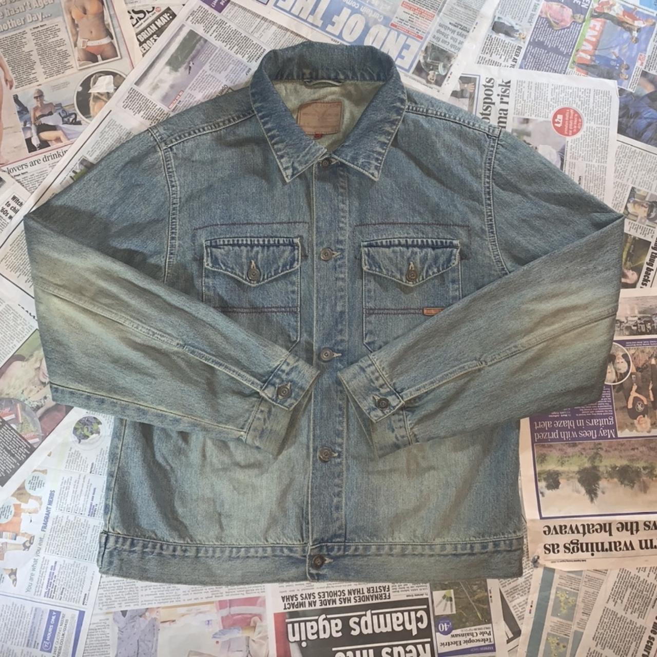 Vintage blue denim jacket Size - Large Model is... - Depop