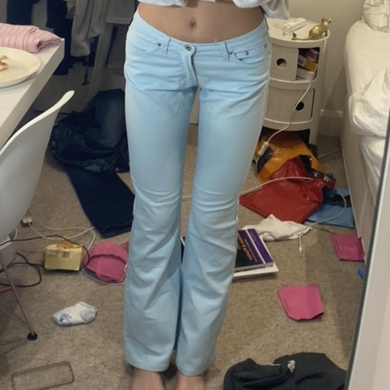 Versace Women's Black and Blue Jeans Depop