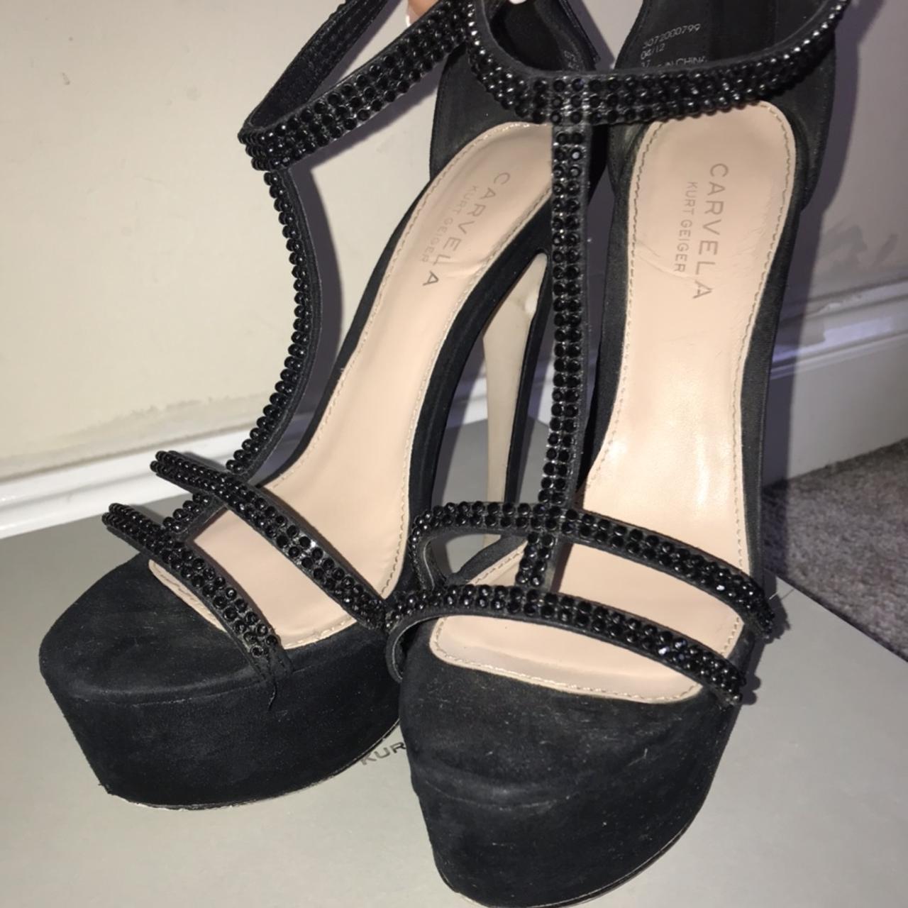 Kurt Geiger CARVELA Gerry black suedette high heels... - Depop