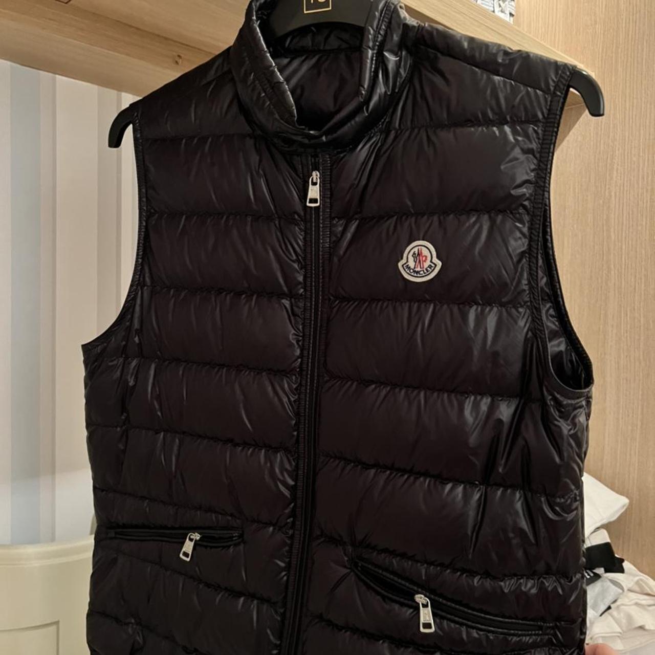 AUTHENTIC MONCLER mens BLACK GILET. Selling for my... - Depop