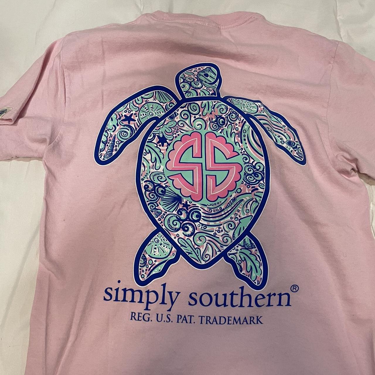 pink small simply southern women t shirt!! got it in... - Depop