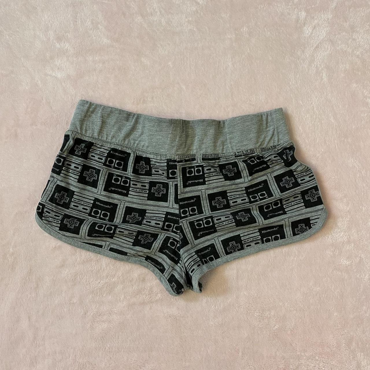 Nintendo Women's Black and Grey Shorts | Depop