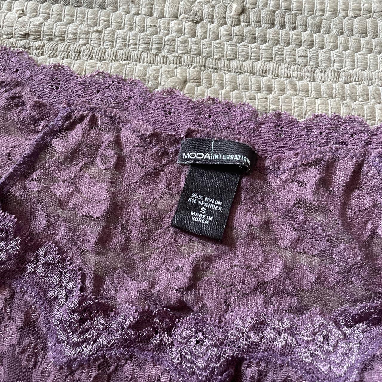 Sheer purple lace mesh long sleeve! Perfect for... - Depop