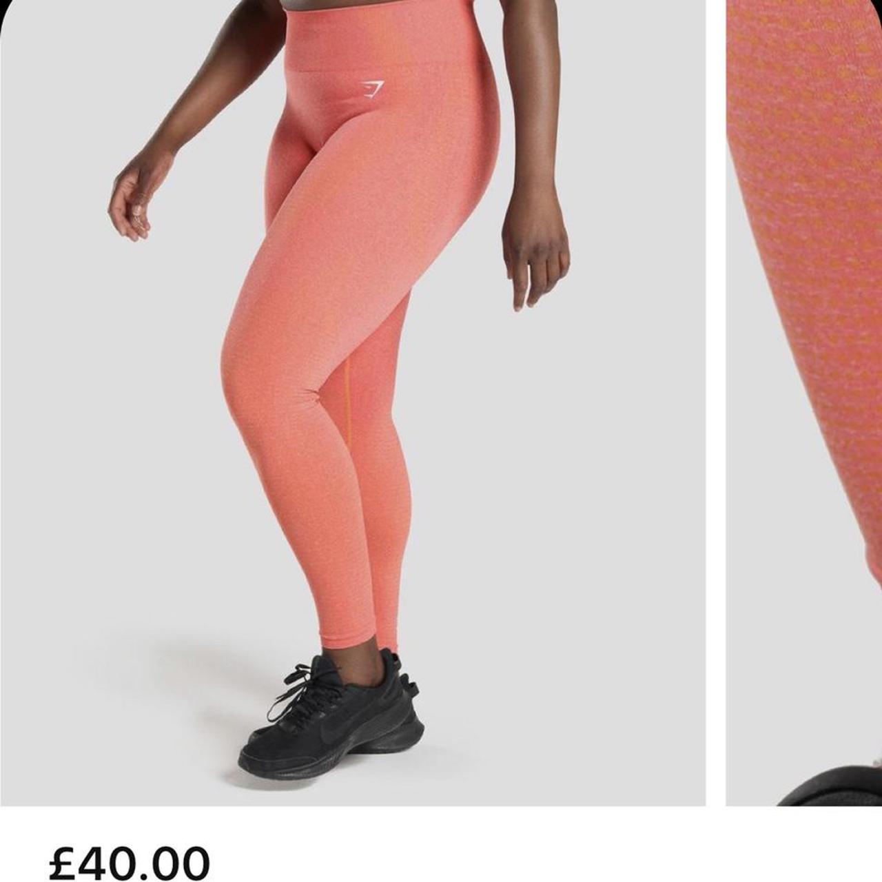 Gymshark vital seamless 2.0 leggings in orange marl - Depop
