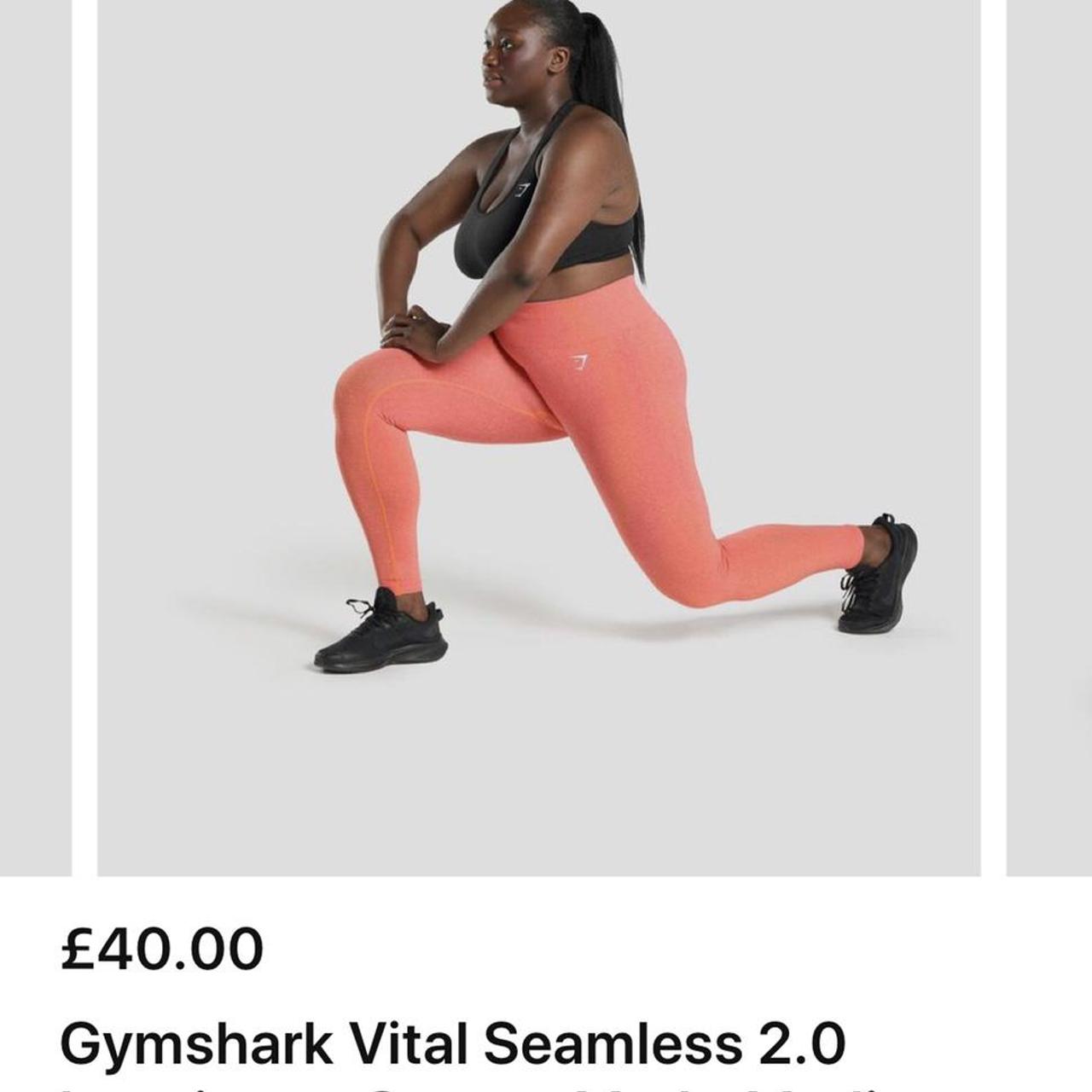 Orange gym shark leggings Worn a few times, but - Depop