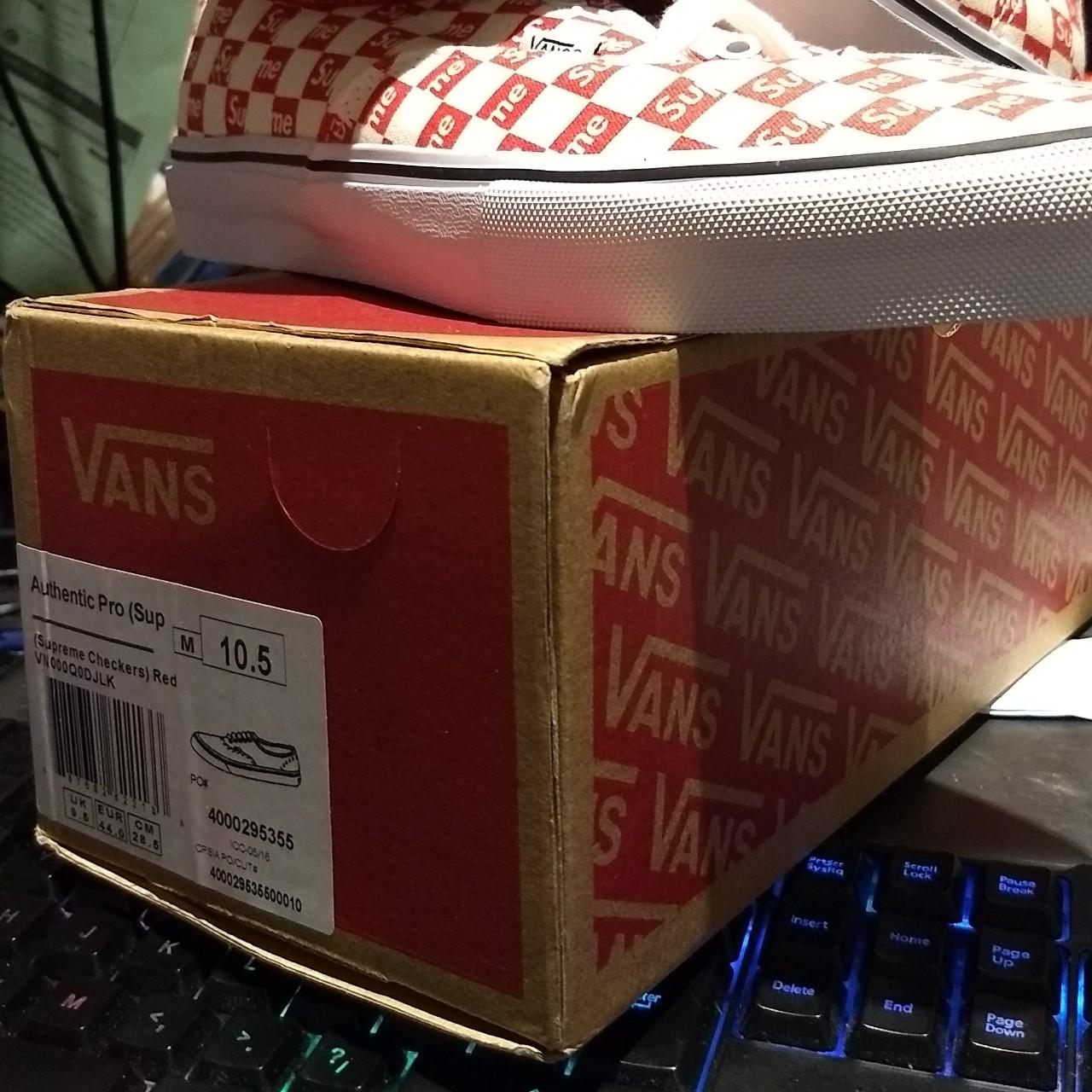 Supreme red hotsell checkered vans