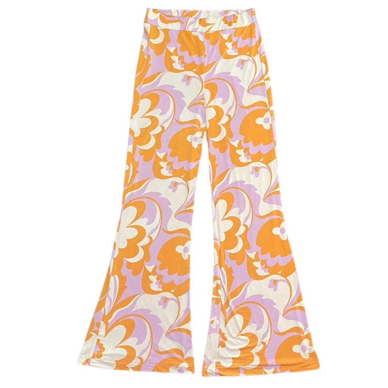 60s / 70s paisley psychedelic inspired retro flares!... - Depop