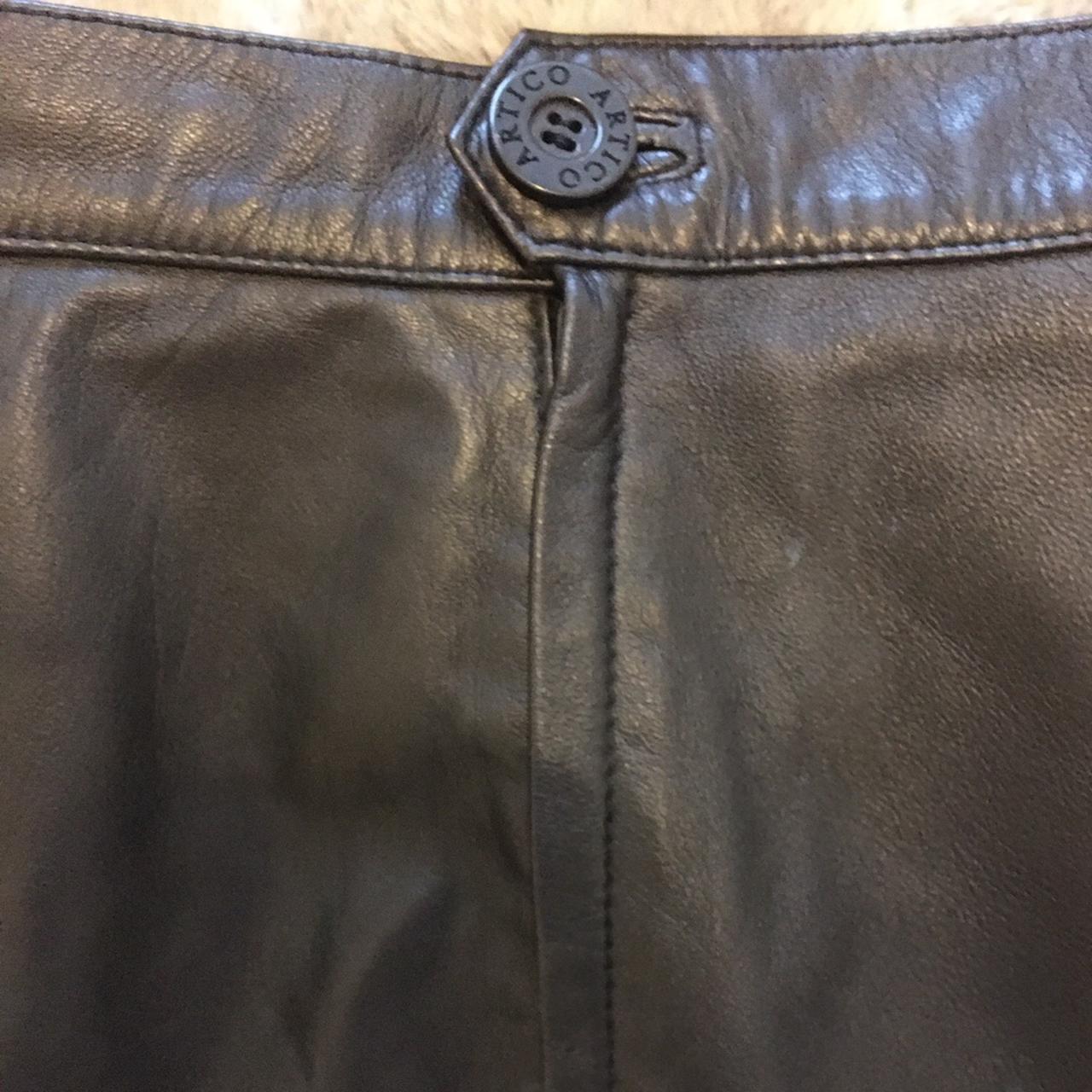 Vintage leather skirt by Italian designer Artico... - Depop