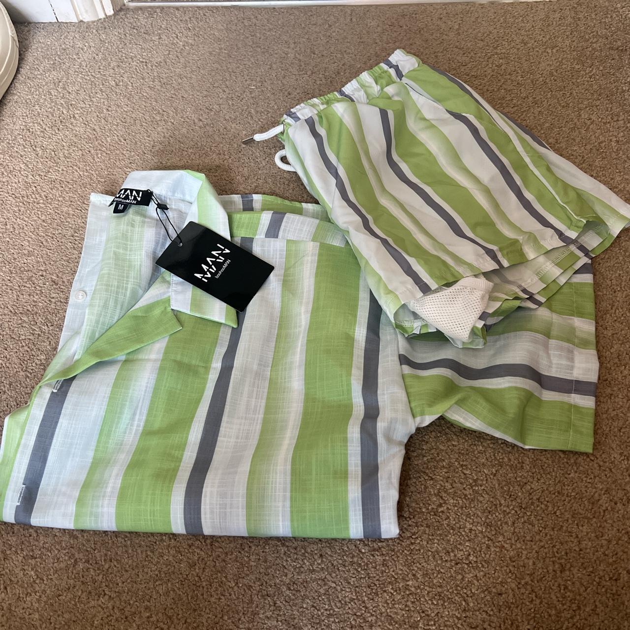 Boohoo Men's Green Swimbriefsshorts Depop