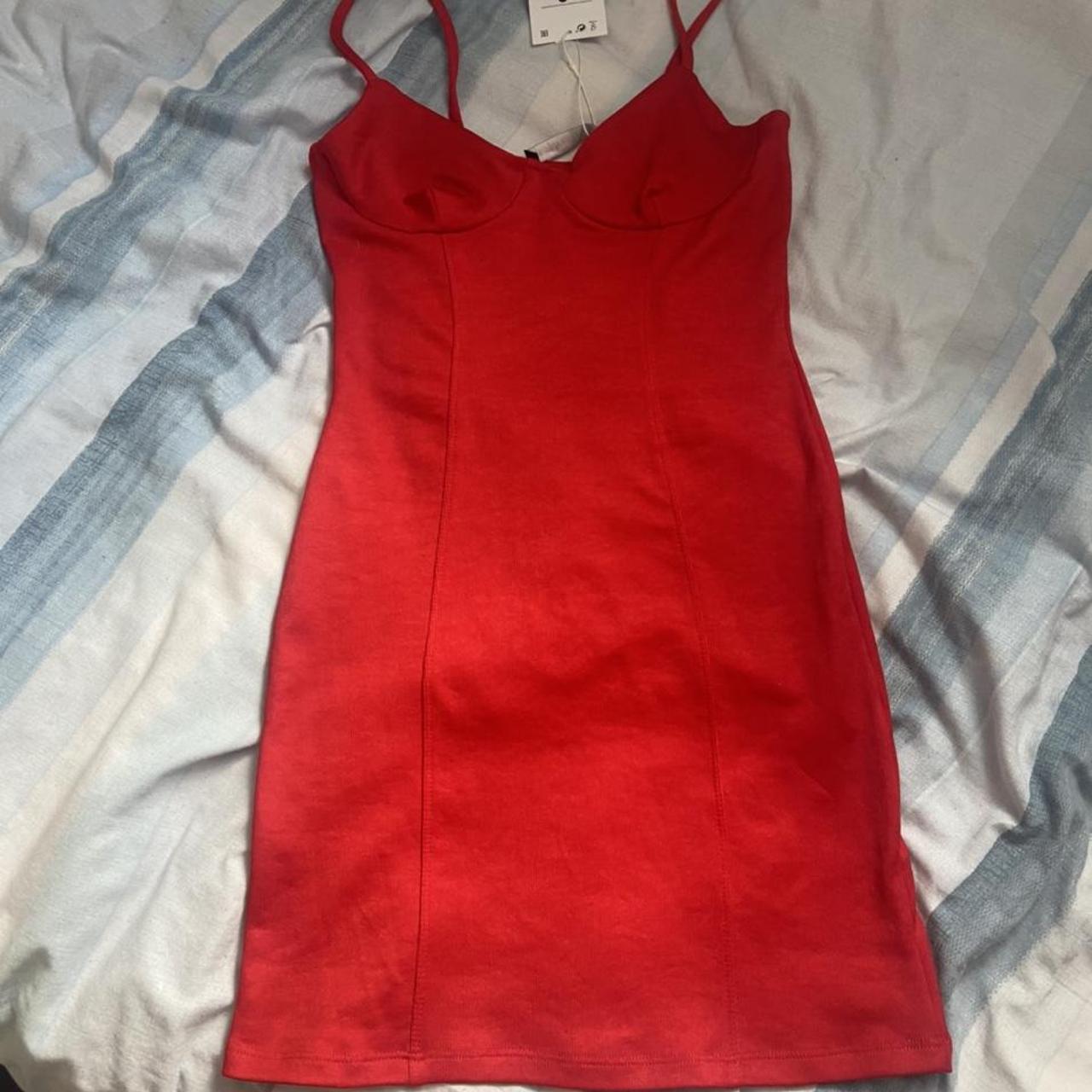 Red Bershka dress Brand new with tags - Depop