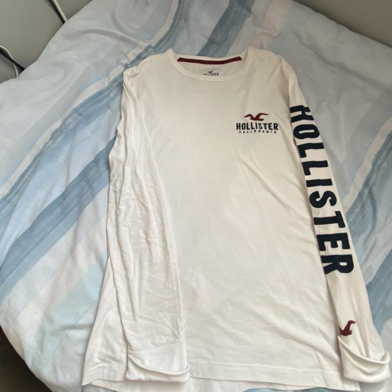 Hollister white long sleeve top Depop
