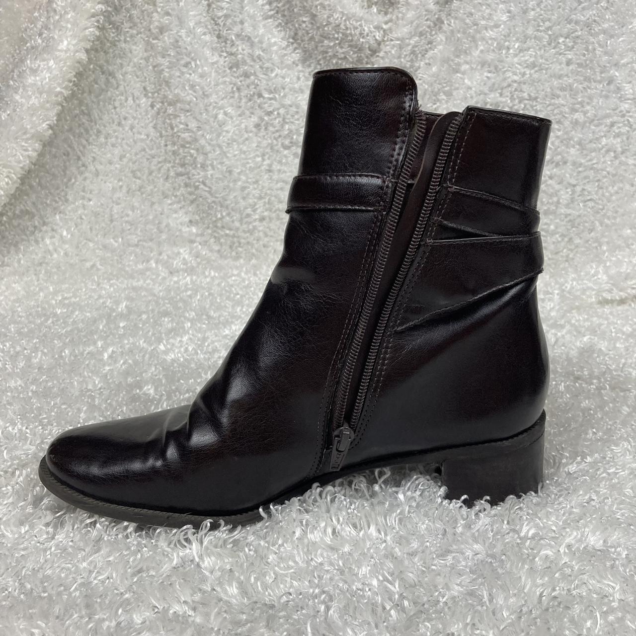 Dark chocolate brown heeled ankle boots! Features... - Depop