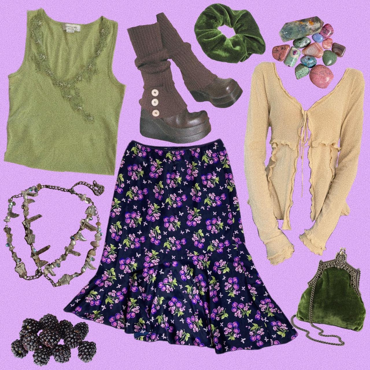 Hype Women's Purple and Green Skirt