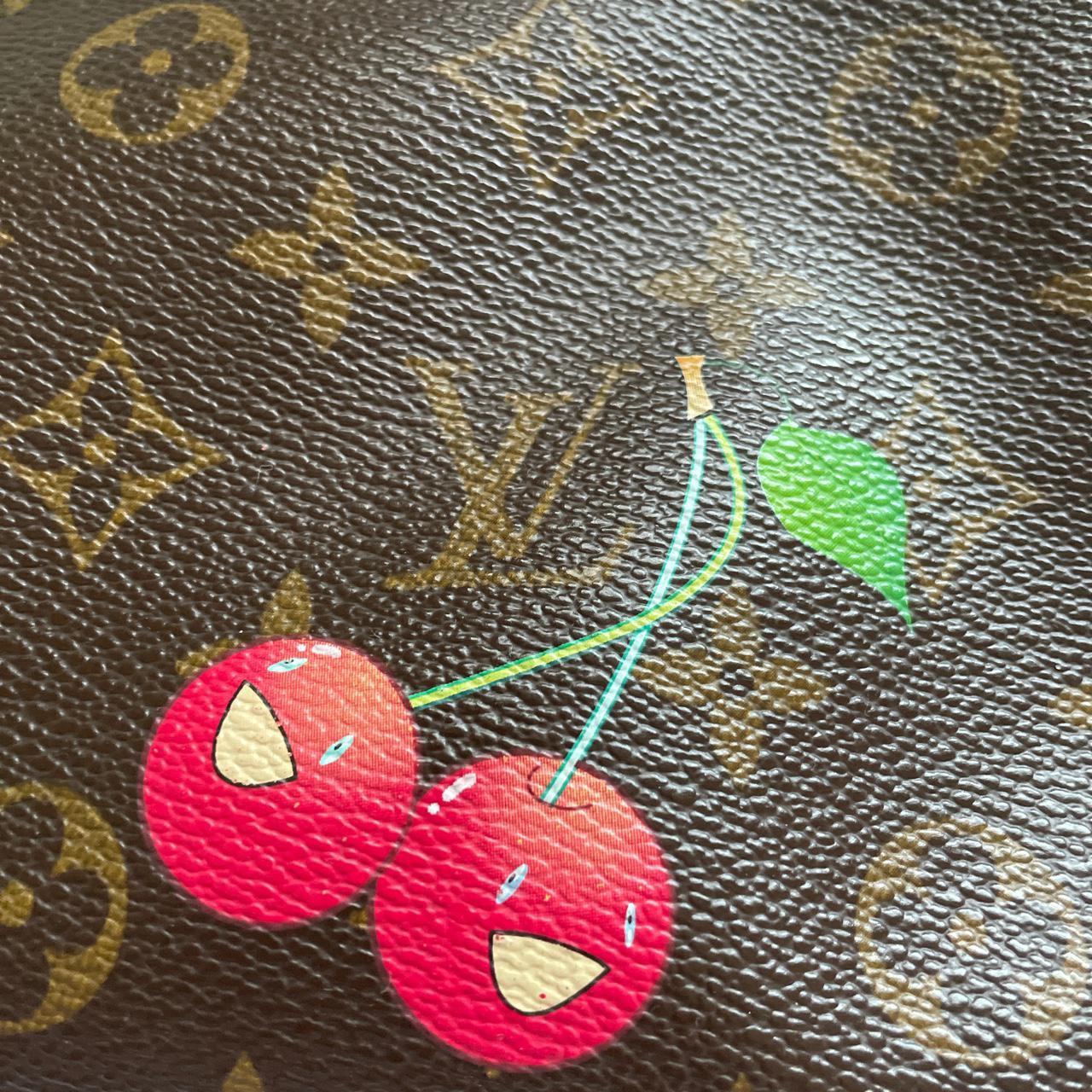 Vintage Louis Vuitton Cherry Red Monogram Mini Slide - Depop
