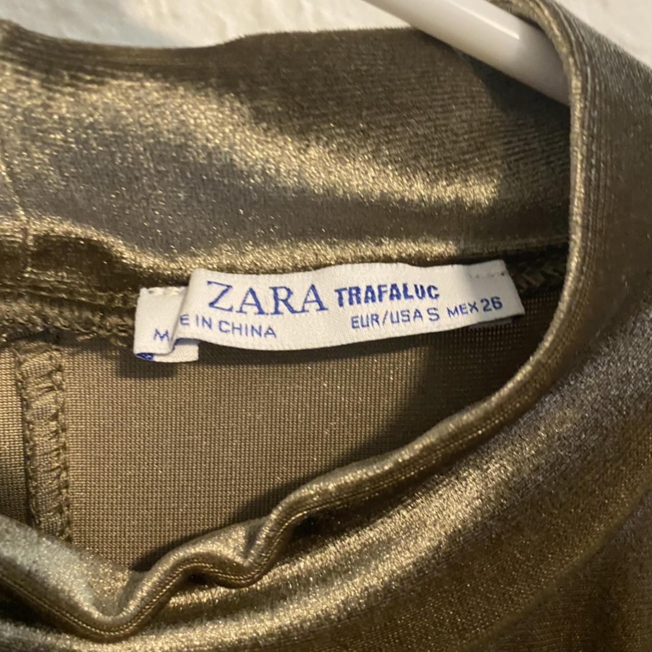 Zara Women's Khaki and Green Dress | Depop