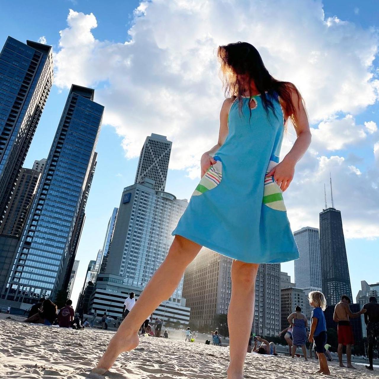 JCPenney Women's Blue and White Coverups Depop