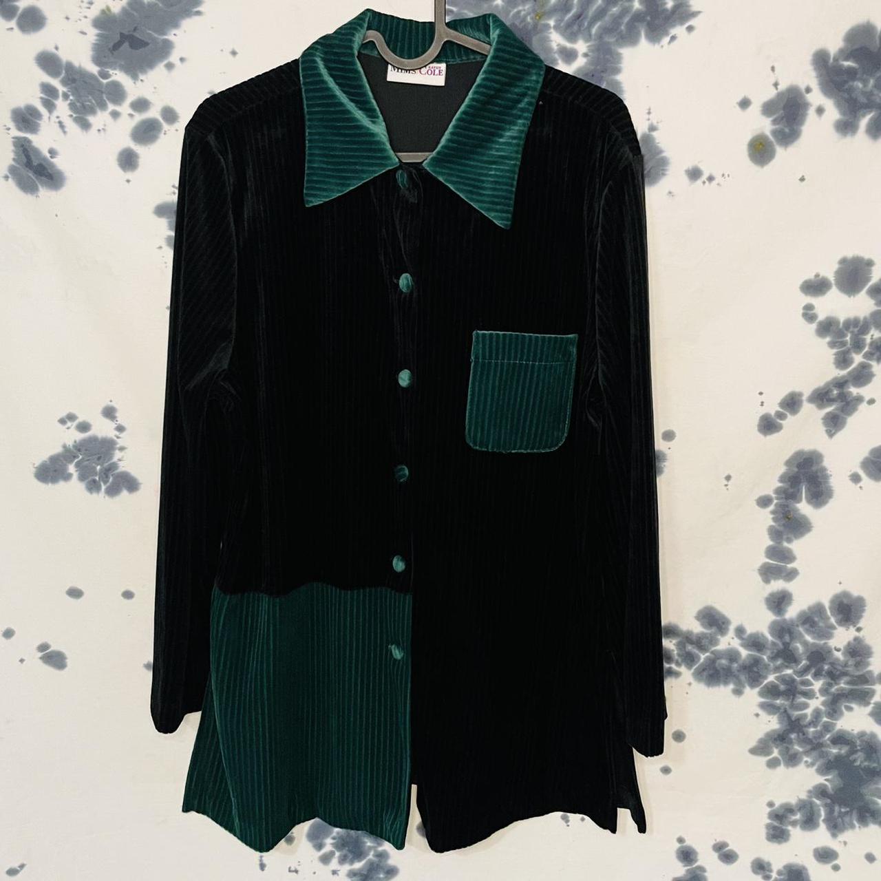 Product Image 1 - Vintage Green/Black Velour Button Up