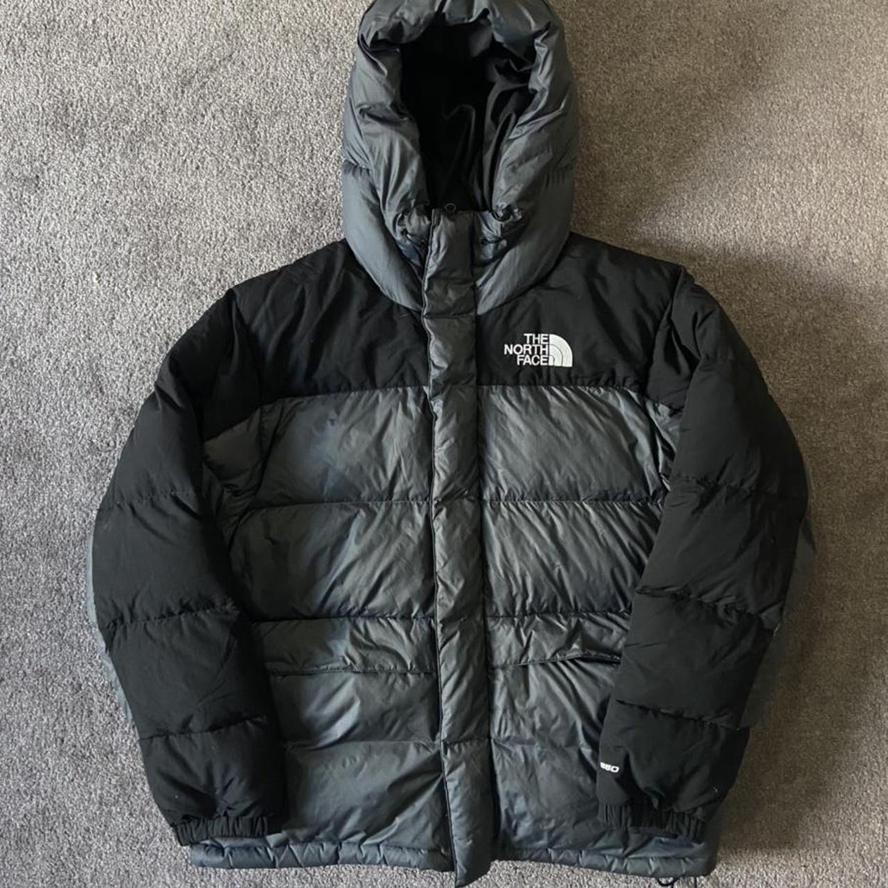 dark grey north face puffer