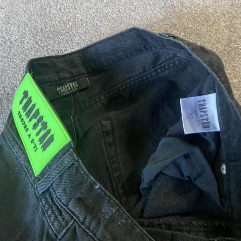 Men's Trapstar Level Up Denim Jeans Black trousers... - Depop