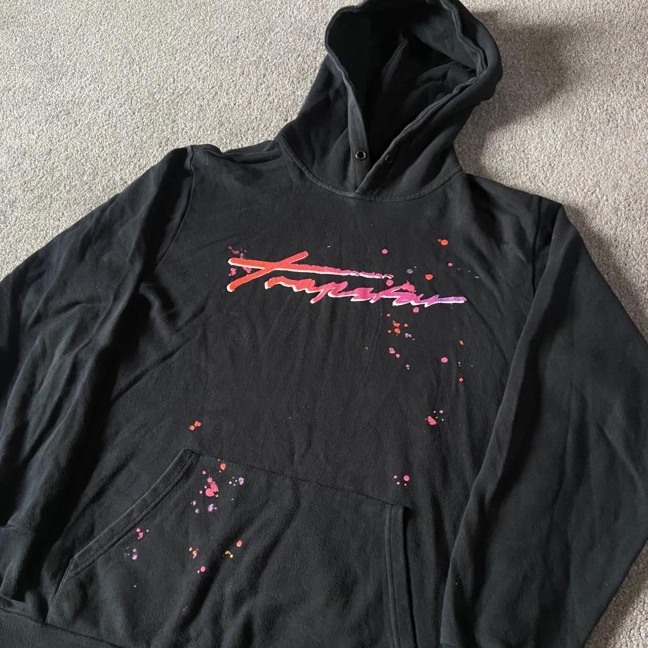 Men’s Trapstar Paint Splatter Hoodie Black jumper... Depop