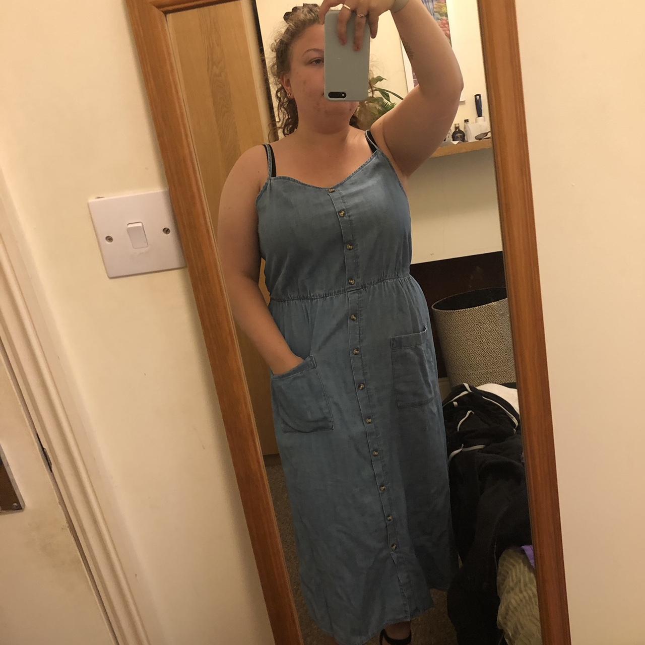 Papaya denim midi dress size 14. Lovely denim dress... Depop