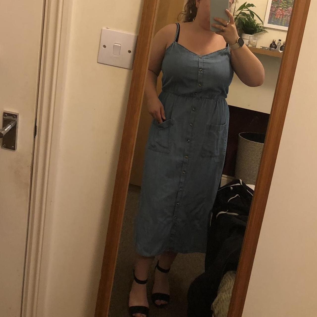 Papaya denim midi dress size 14. Lovely denim dress... Depop