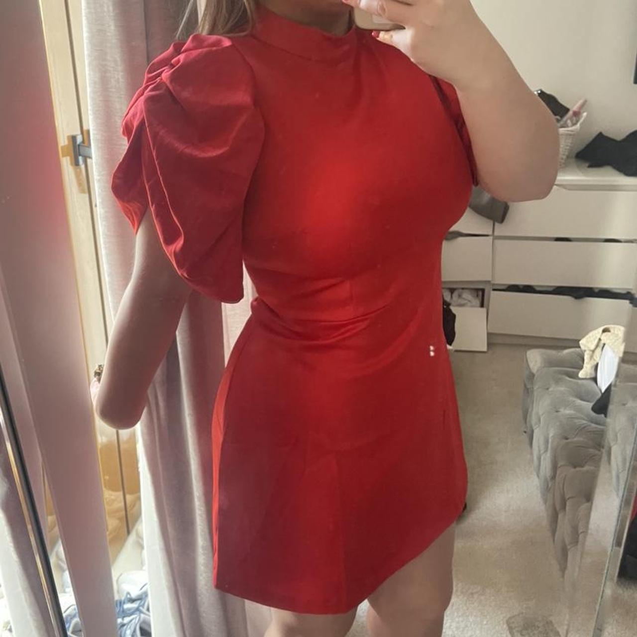 h&m red mini dress