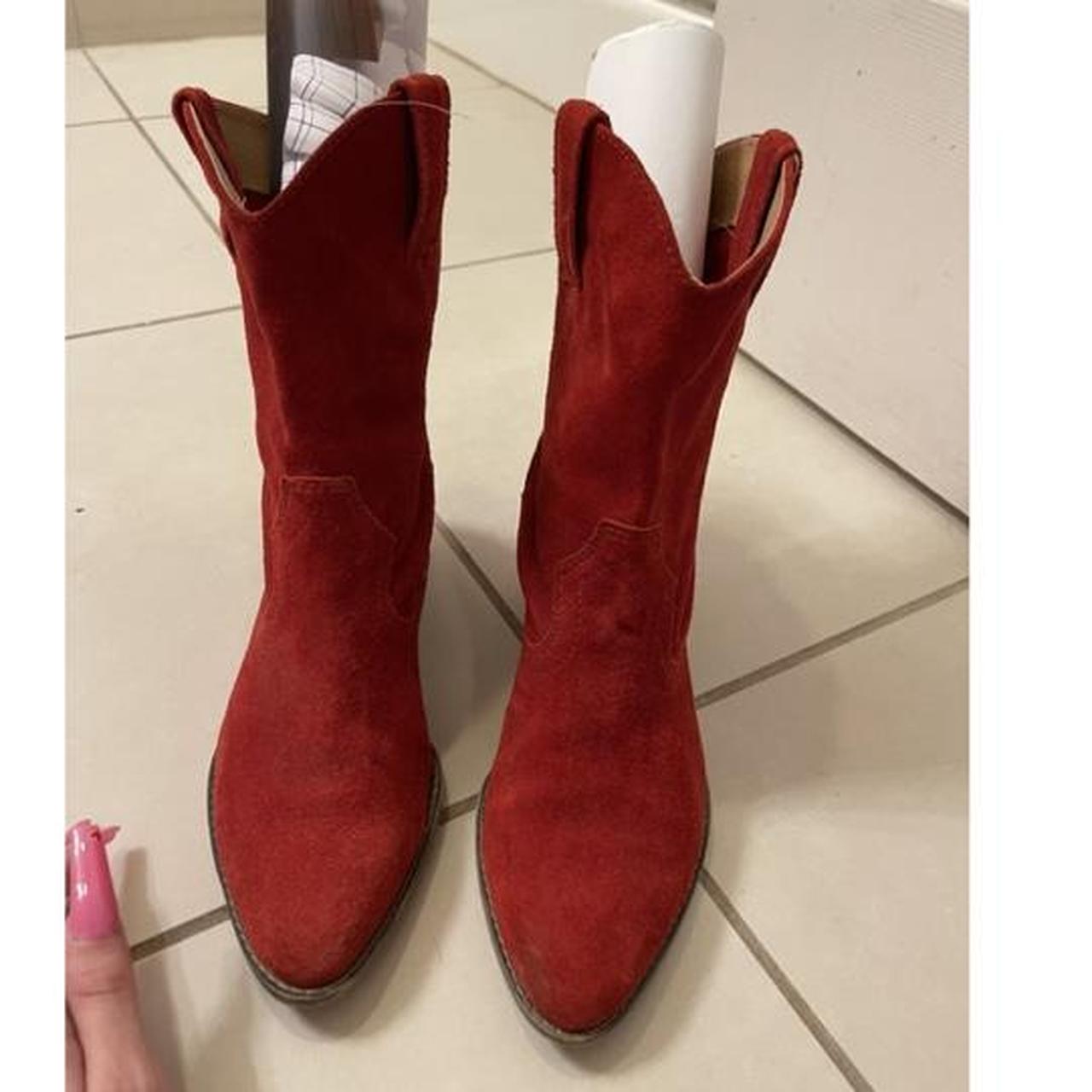 Red suede 2024 cowboy boots