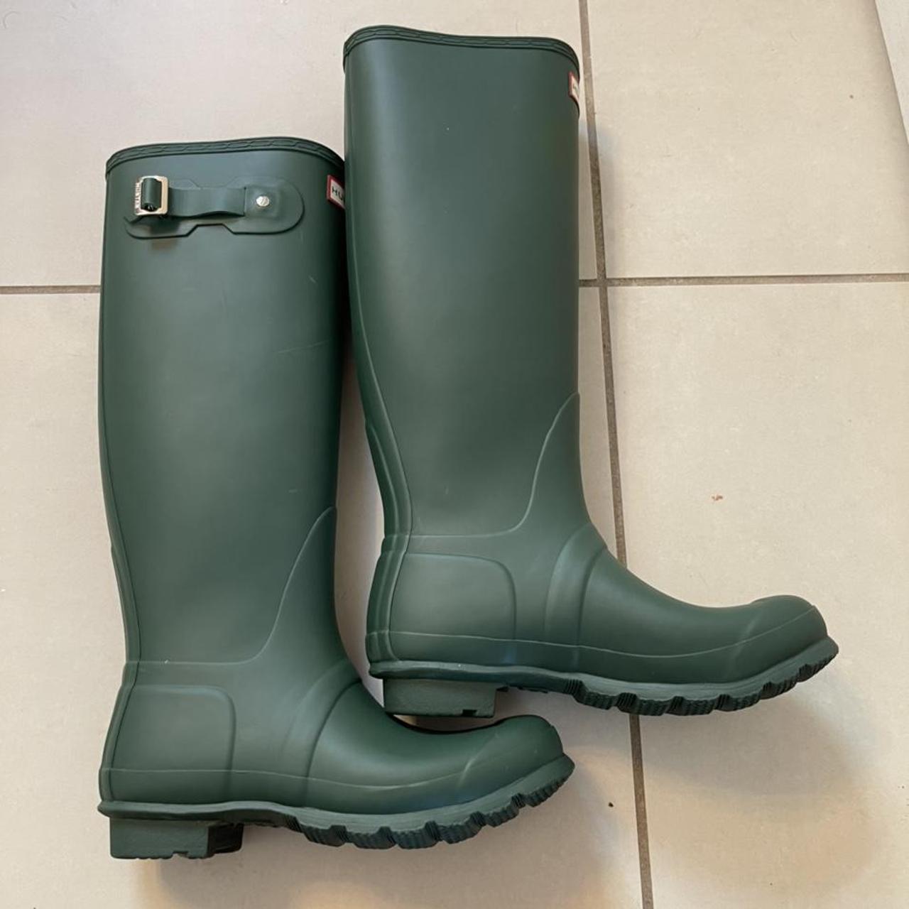 Brand Hunter Green tall boots Bought for... - Depop