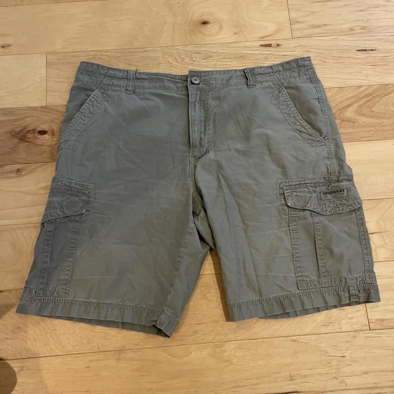 Green cargo shorts Union bay Tag size 38 Waist... - Depop