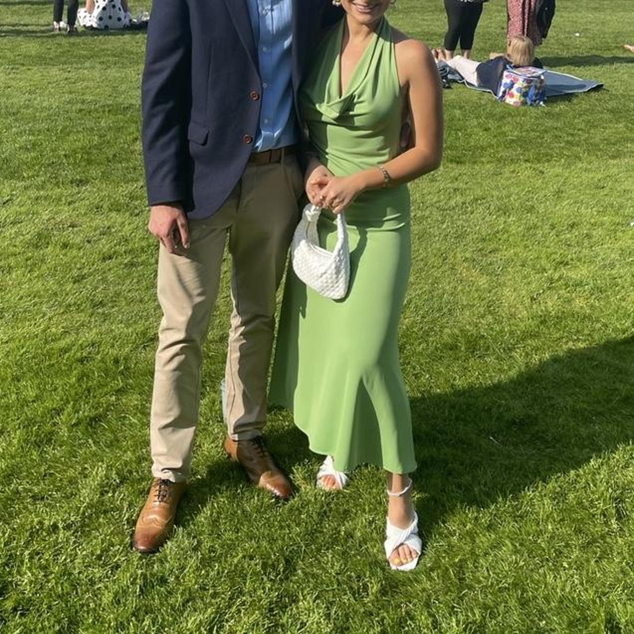 Mango green halter neck dress Size xs I’m a size 8... Depop