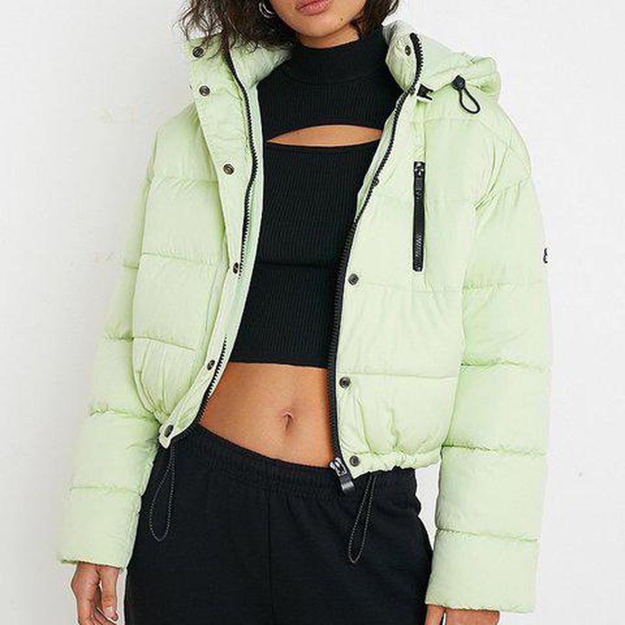 mint green padded coat