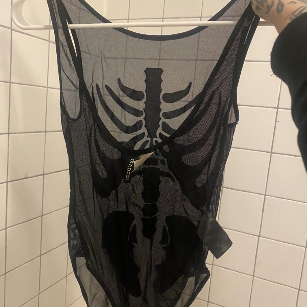 Mesh skeleton bodysuit deals