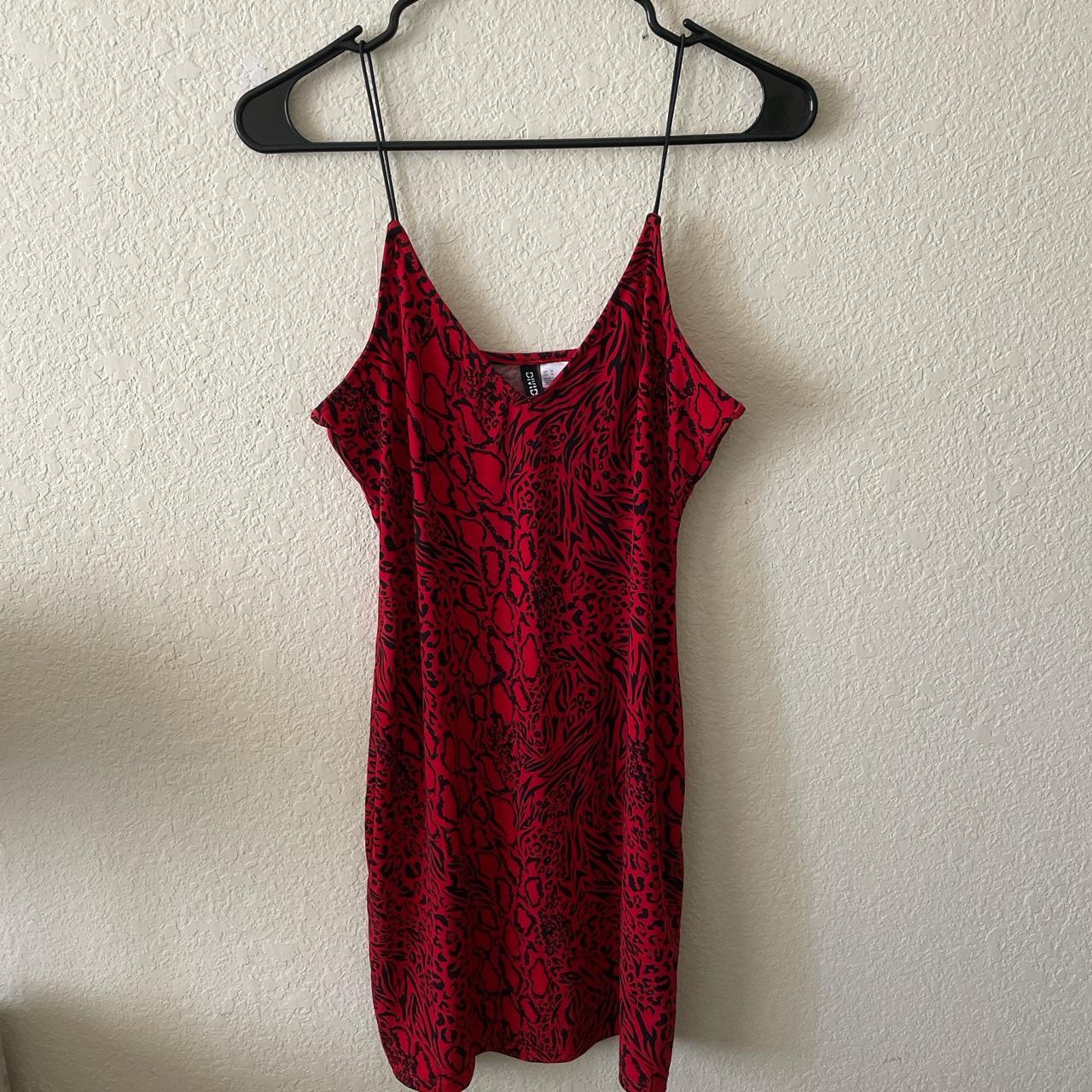 H&m red outlet leopard dress