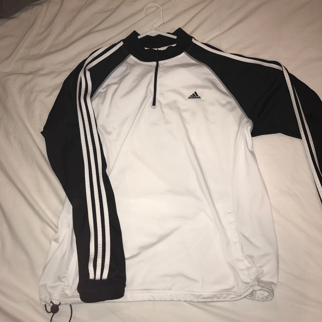 adidas jacket half black half white