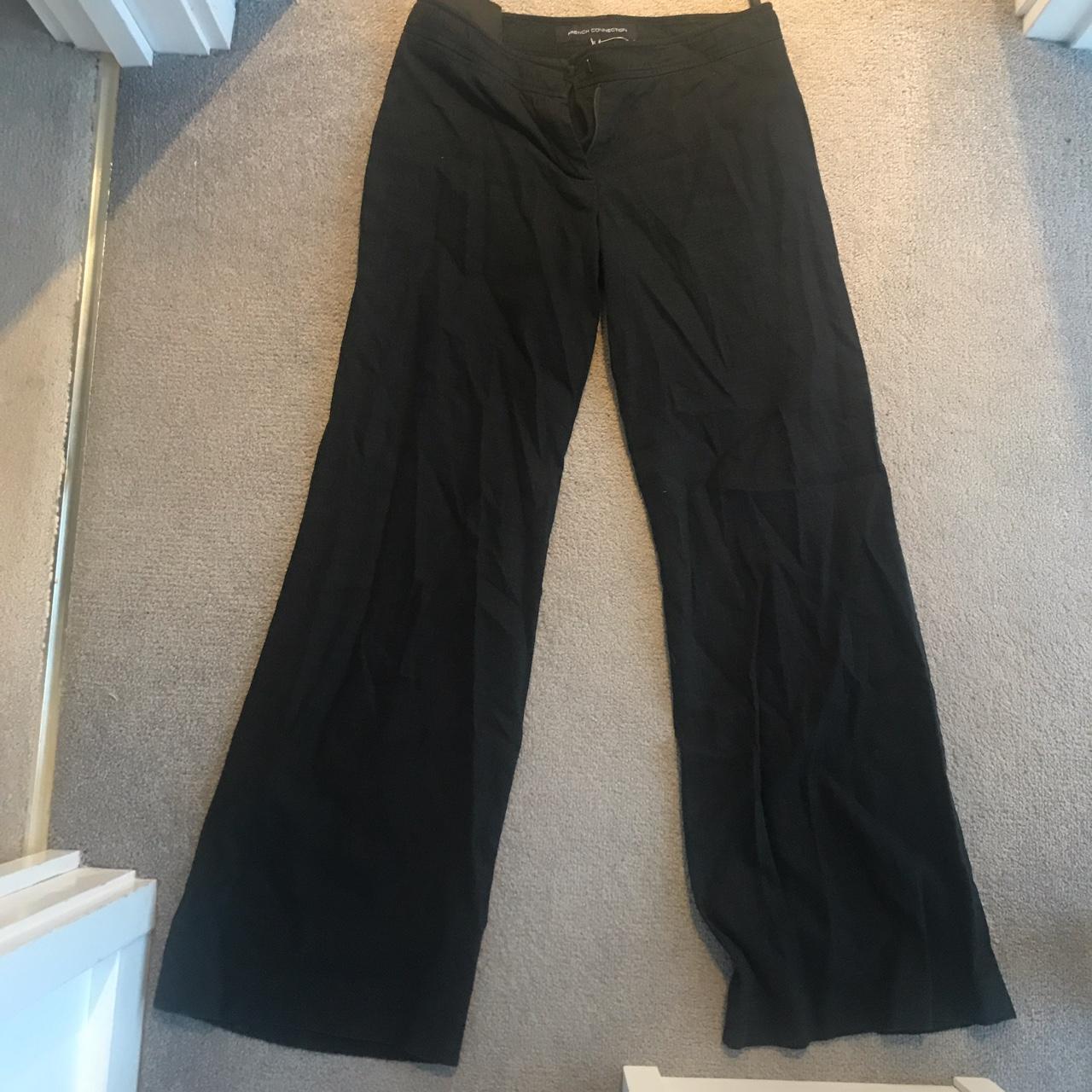 Really cool black french connection wide leg linen... - Depop