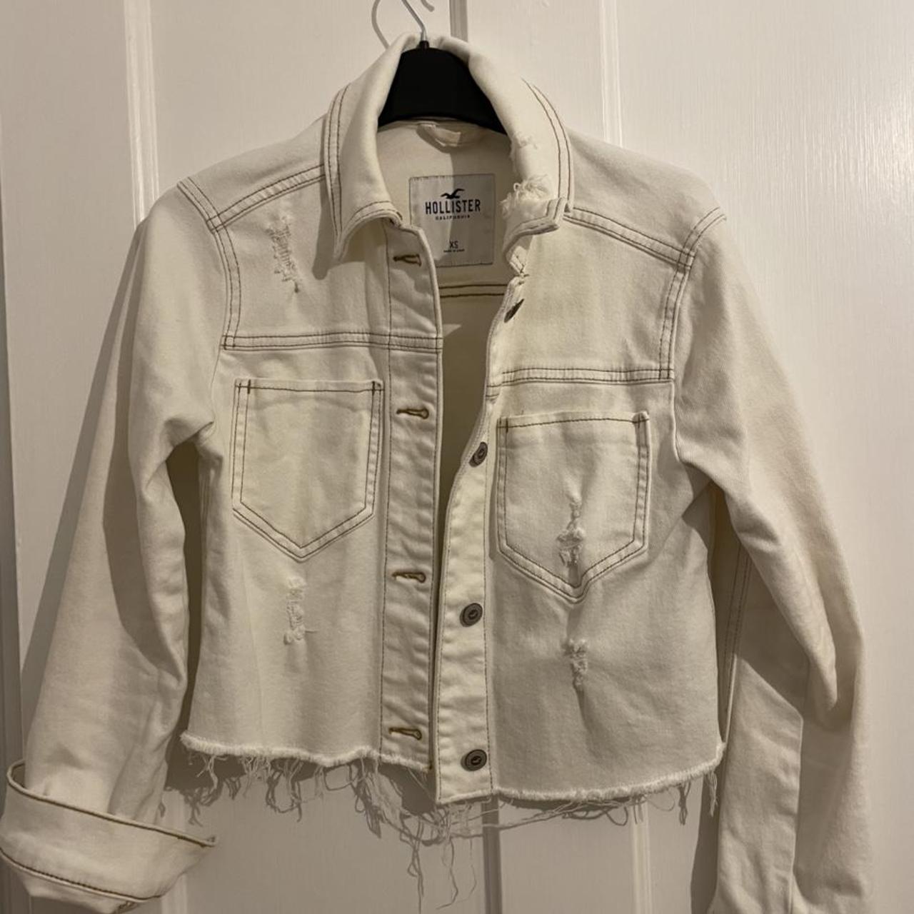 hollister white denim jacket