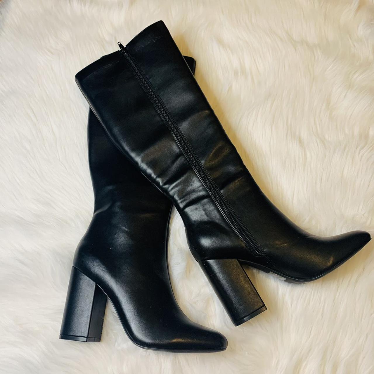 F21 Faux Leather Knee High Boots! Size? US 9 Brand?... - Depop