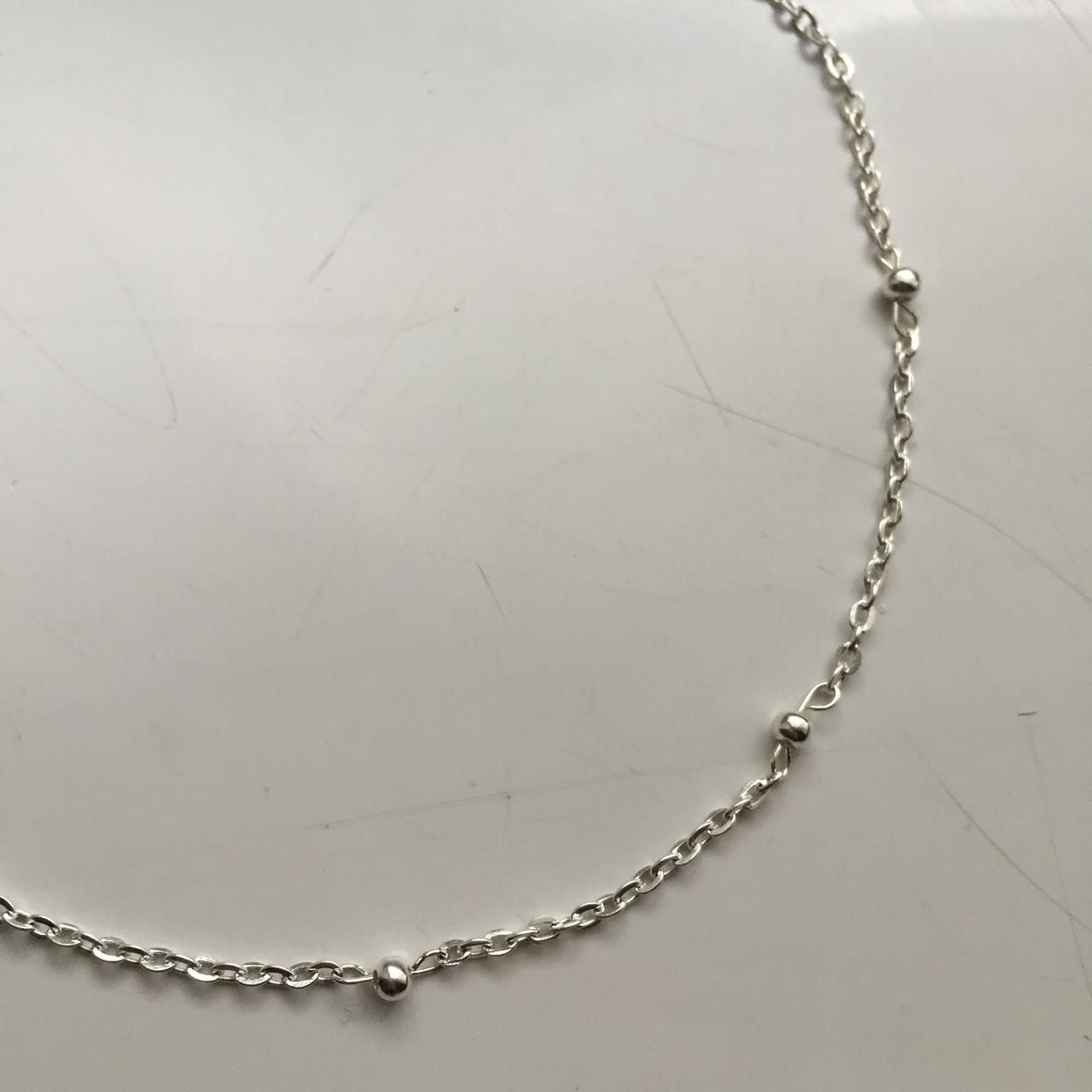 Handmade silver ball chain choker. Adjustable with... Depop