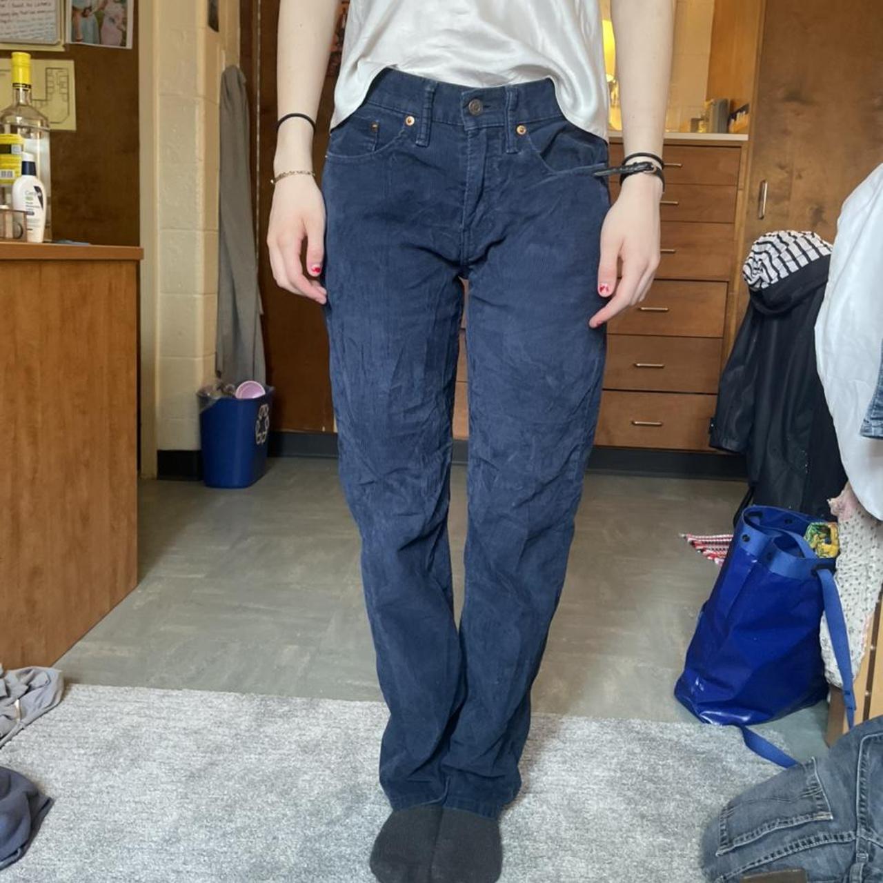 Levi's Women's Blue and Navy Trousers | Depop