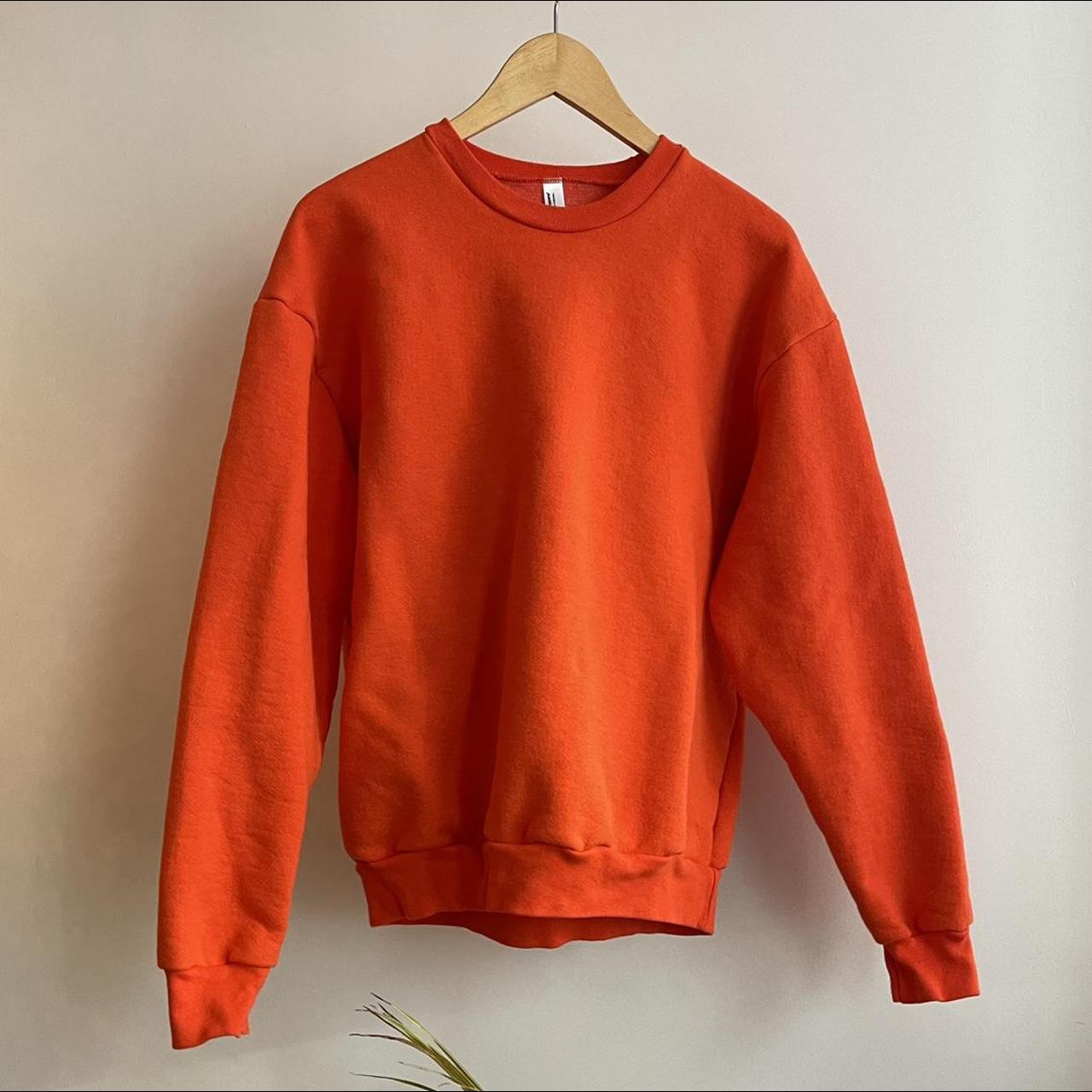 American Apparel Men's Orange Sweatshirt Depop