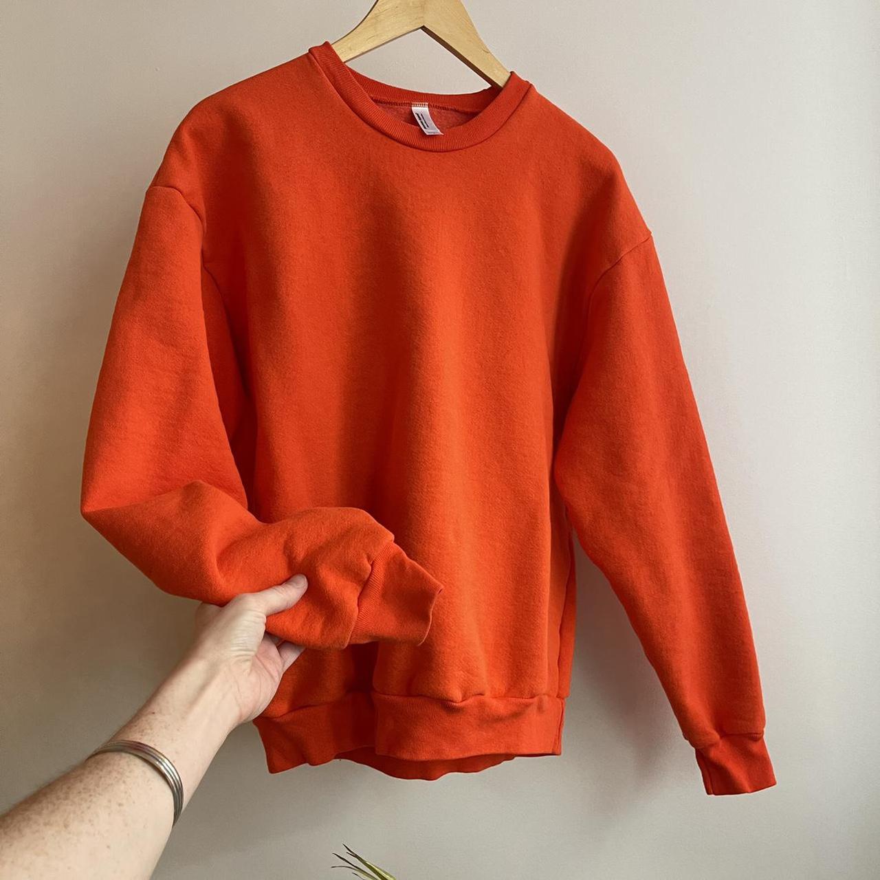 American Apparel Men's Orange Sweatshirt Depop