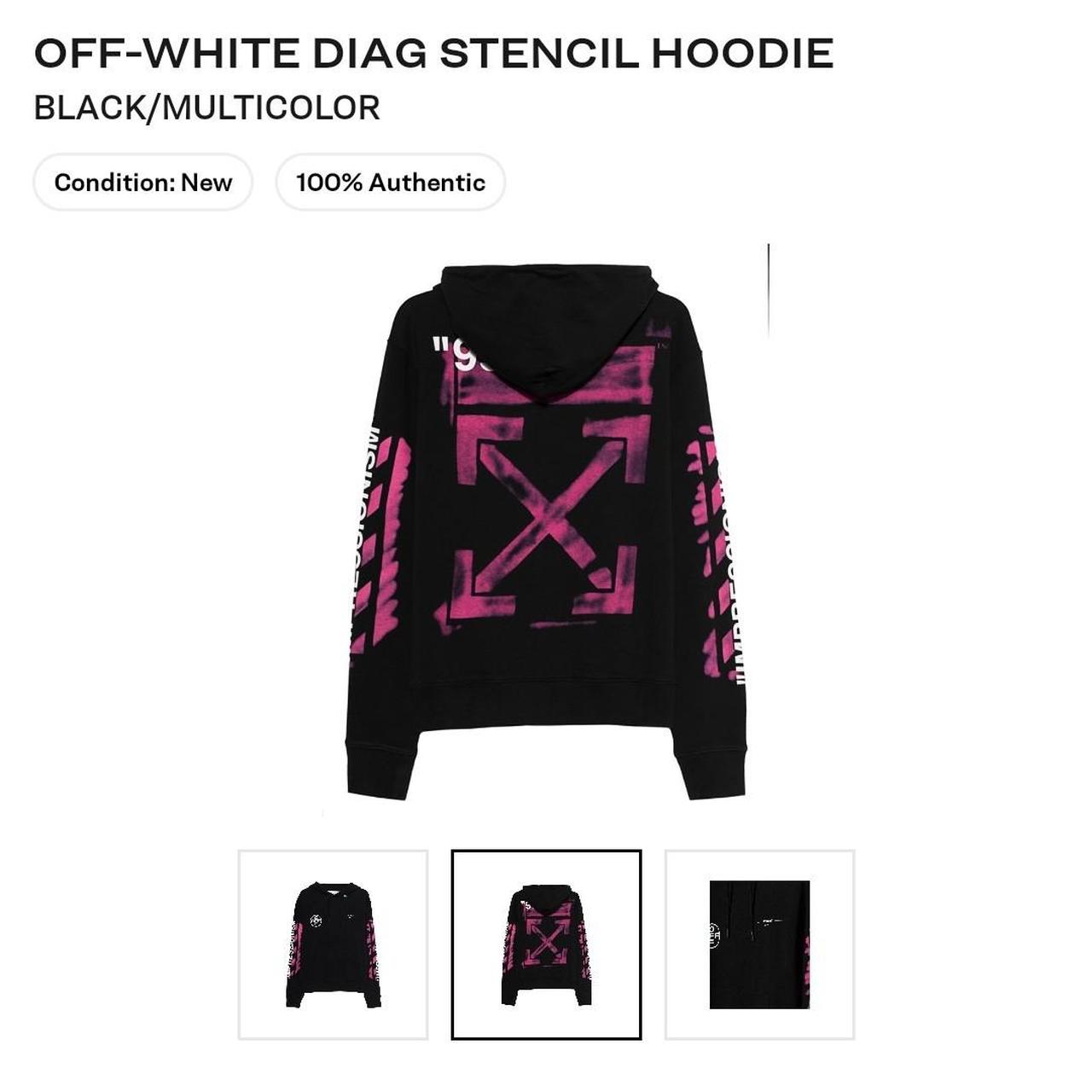 Off white diag deals stencil hoodie