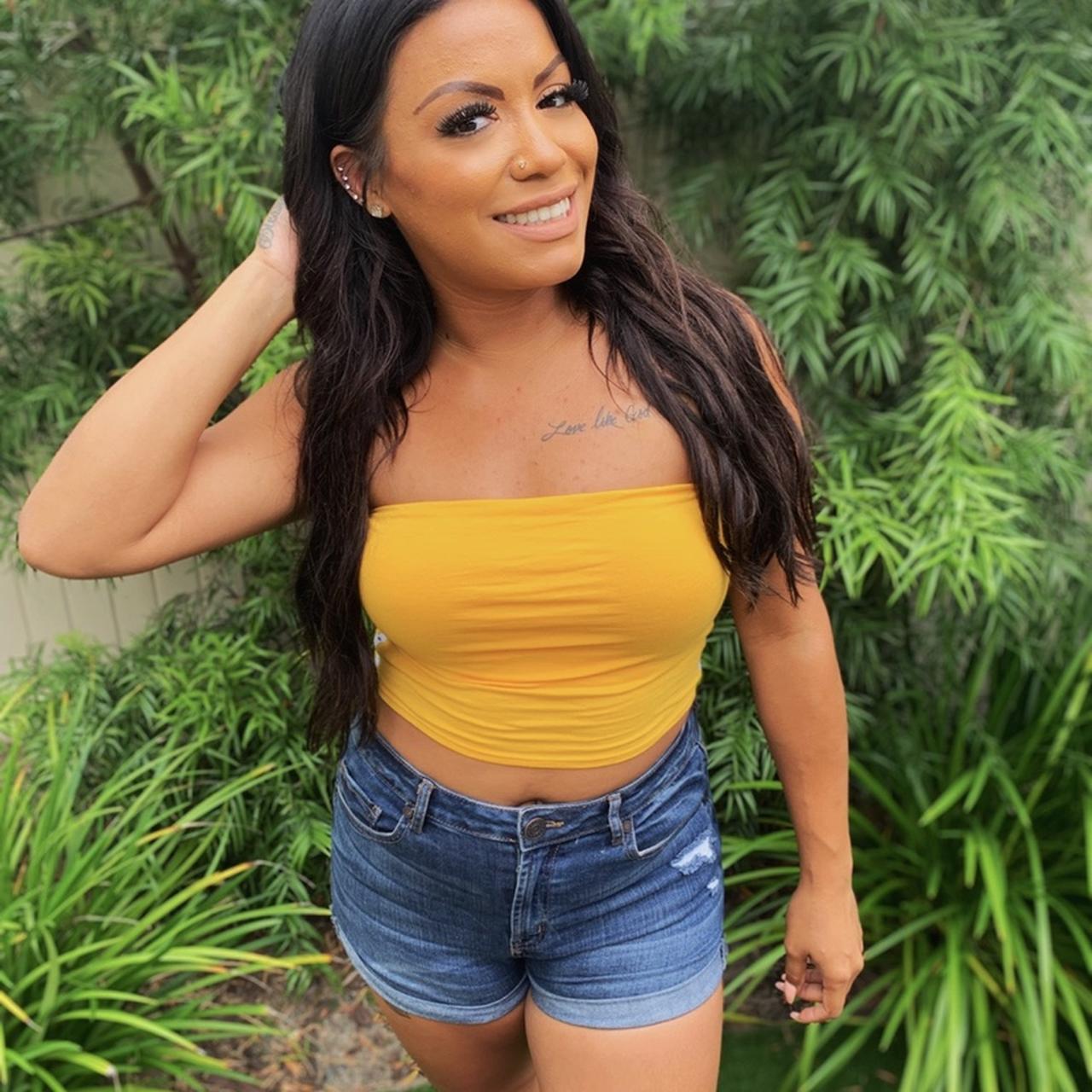 Mustard yellow best sale tube top