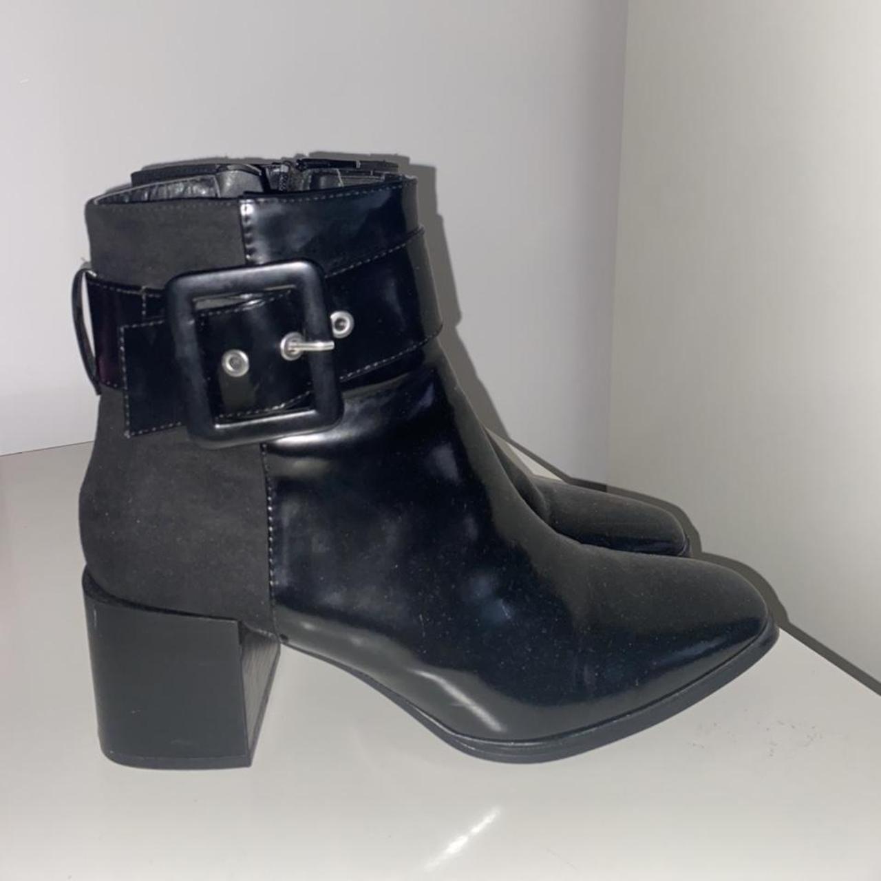 zara black buckle boots